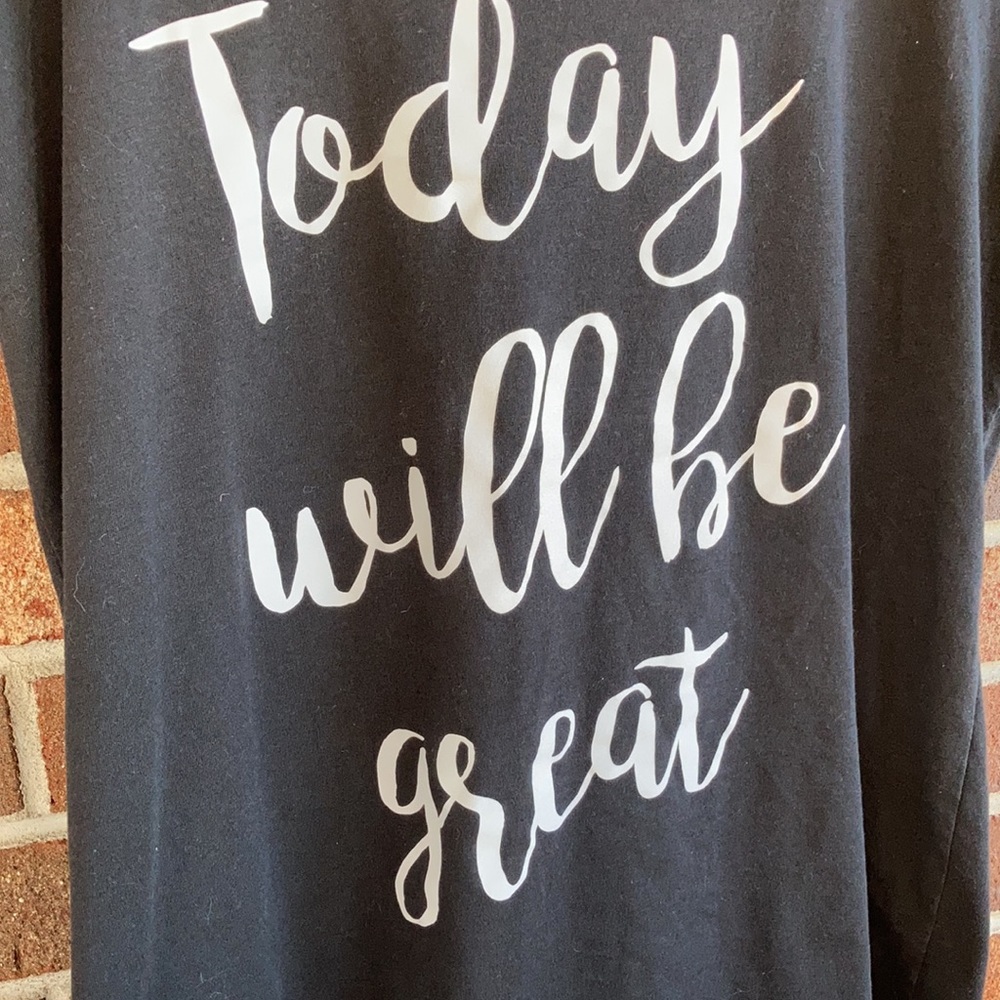 Enza Today will be great Scoop neck black top L - Picture 2 of 5